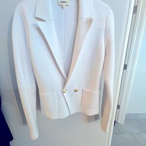 L’agence white knit blazer